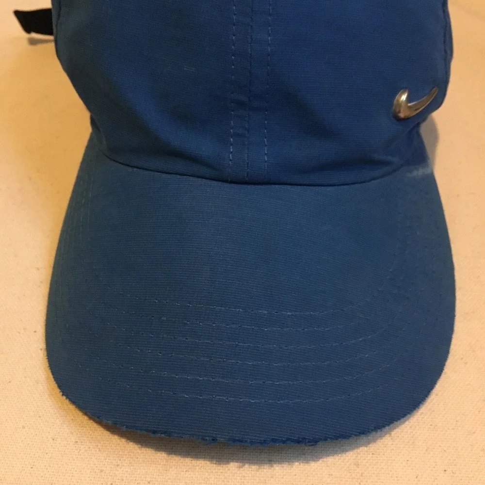 Nike Hat Cap Mens Blue Strap Back Logo Modern Logo Casual Preppy Outdoor Swoosh